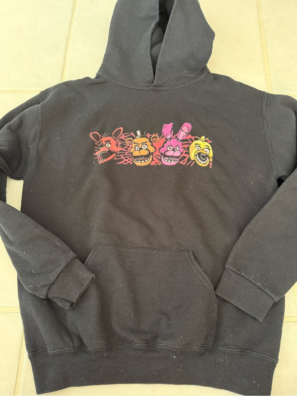 Five Nights at Freddy’s Kids Black Fleece Sweatshirt Hoodie Size Large